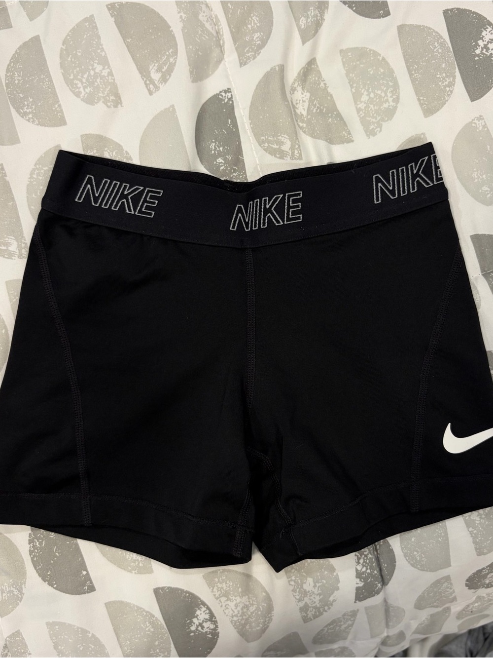 Nike Black Girls' Athletic Shorts with White Swoosh
